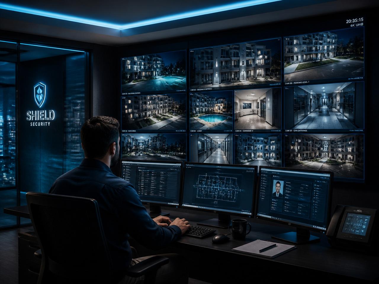 Central de monitoramento com câmeras CFTV Conecti Fibra